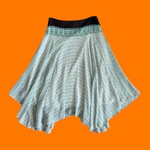 00's vintage paisley boho 100% silk chiffon asymmetrical y2k skirt Size 0